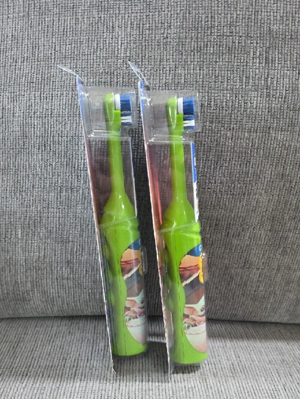 Two Oral-B Star Wars The Mandalorian Kids Battery Operated Toothbrushs, New.